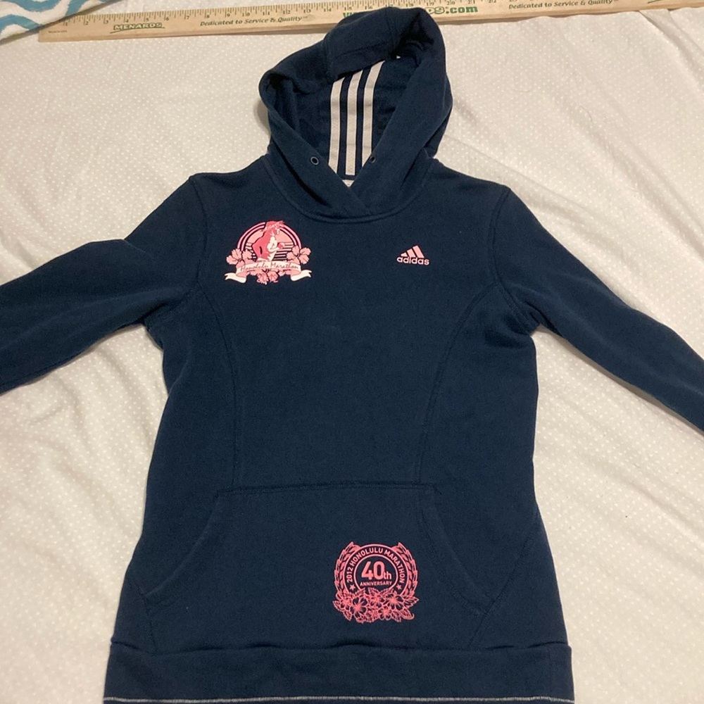 2012 Honolulu Marathon Adidas Hoodie. Small. Blue and Pink
